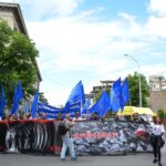 Lors du rassemblement de protestation à Tbilisi