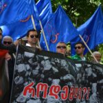 Lors du rassemblement de protestation à Tbilisi