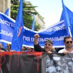 Lors du rassemblement de protestation à Tbilisi