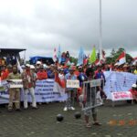 Grasberg workers protest in Timika, Papua