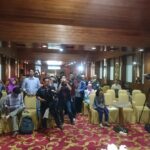 Журналисты на пресс-конференции, организованной миссией IndustriALL 11 августа в Джакарте.