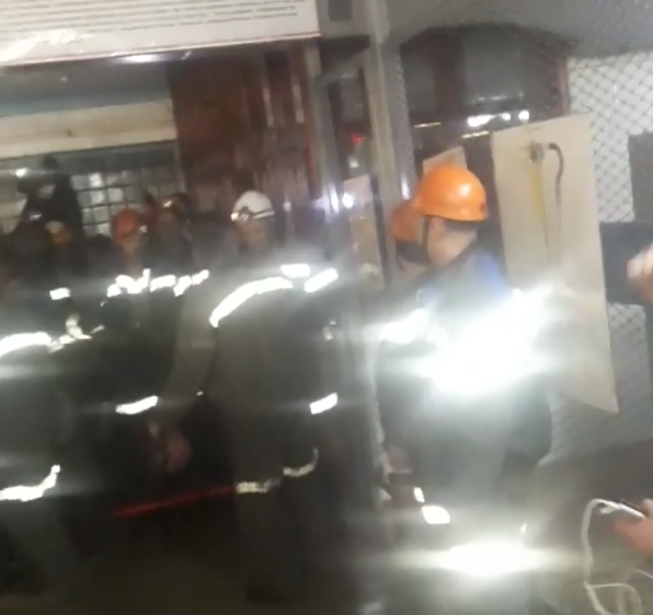 Miners are raising to the surface (a screenshot of the video from Facebook)