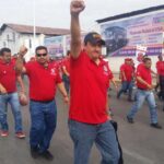 Afiliados a Los Mineros marcharon el 7 de abril en apoyo a los trabajadores en huelga de Primero Mining Corp
