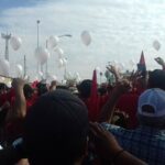 Parte del homenaje a los fallecidos en el homicidio minero