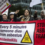 Des affiliés d’IndustriALL du monde entier manifestent contre l’amiante ce 28 avril