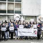 Participantes en la reunión de GE en solidaridad con los trabajadores de Alstom
