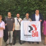 Des leaders syndicalistes algériens en compagnie du Secrétaire général adjoint d’IndustriALL,  Kemal Özkan (2e à droite) et la directrice pour l’énergie, Diana Junquera Curiel (à droite)