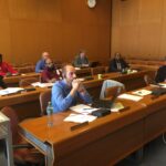 Expertos en minas a cielo abierto en el Grupo de los Trabajadores, en la reunión de la OIT.