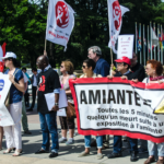 IndustriALL и профсоюзы из разных стран мира протестуют против асбеста около здания Организации Объединенных Наций в Женеве, Швейцария, 2015 г.