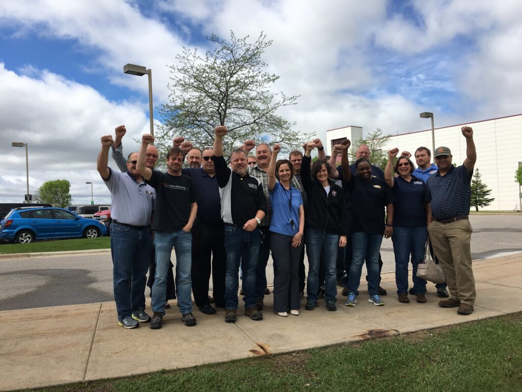 The Workers Uniting Kimberly Clark Council after visiting the Neenah, Menasha plant