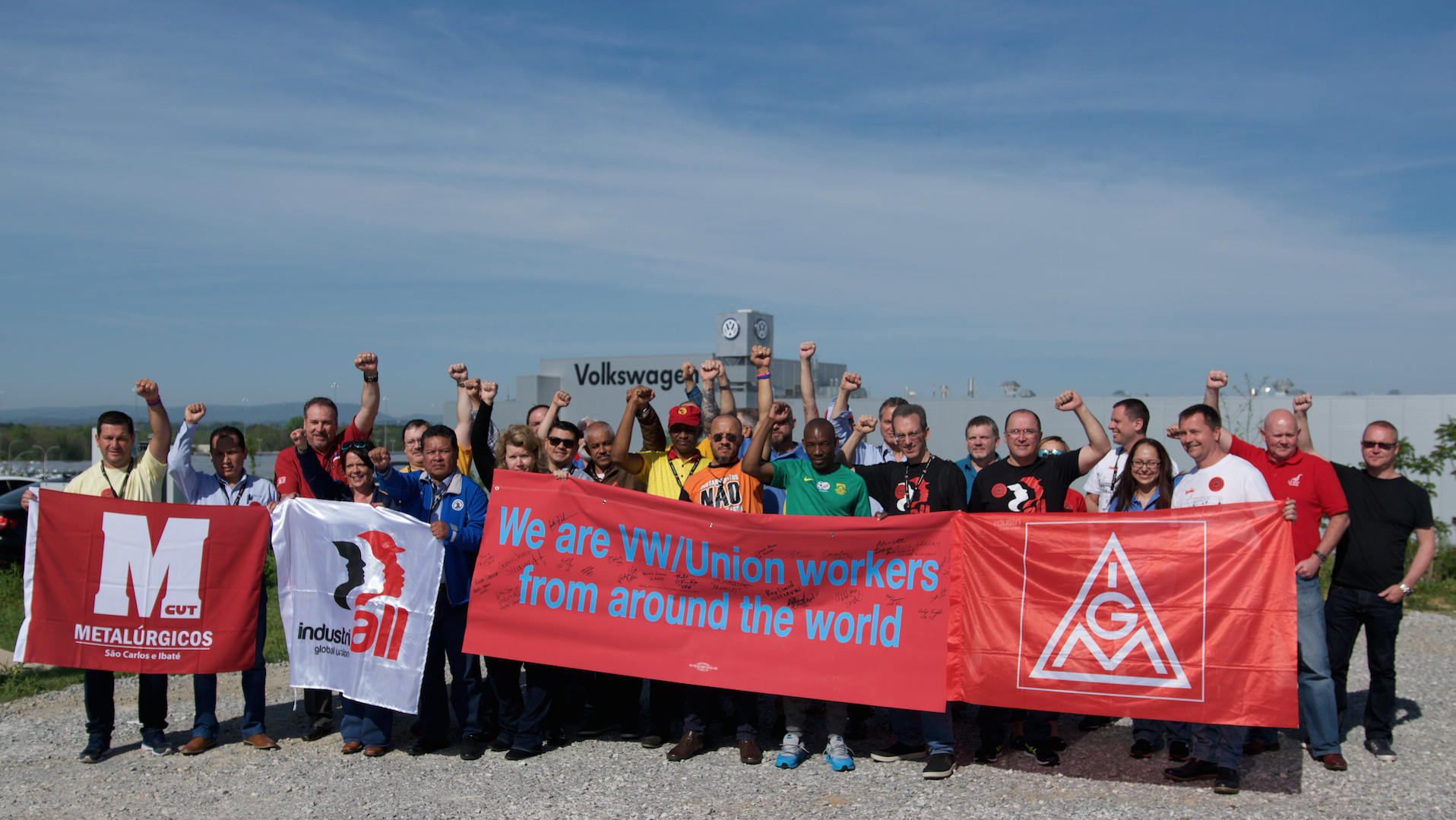 Présence syndicale internationale à l’usine Volkswagen de Chattanooga, dans le Tennessee, avril 2017