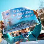Los trabajadores marchan en defensa del empleo, del Astillero estatal y por la soberanía de la industria naval argentina.
