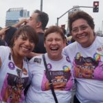 La co-presidenta del comité de mujeres de IndustriALL a nivel global, Mônica Veloso (izquierda de la foto) participó en la movilización en São Paulo