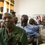 A public meeting of Glencore workers in the DRC