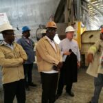 IndustriALL general secretary Valter Sanches during a plant visit in Ghana, April 2018
