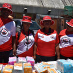The union gave away sanitary pads and diapers to women workers with HIV