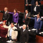 Napoleón Gómez Urrutia au Sénat de la République du Mexique. Photo : Los Mineros