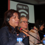 Monica Veloso, CNM CUT, Brésil et Coprésidente du Comité des femmes d’IndustriALL ; Jenny Holdcroft, Secrétaire générale adjointe d’IndustriALL