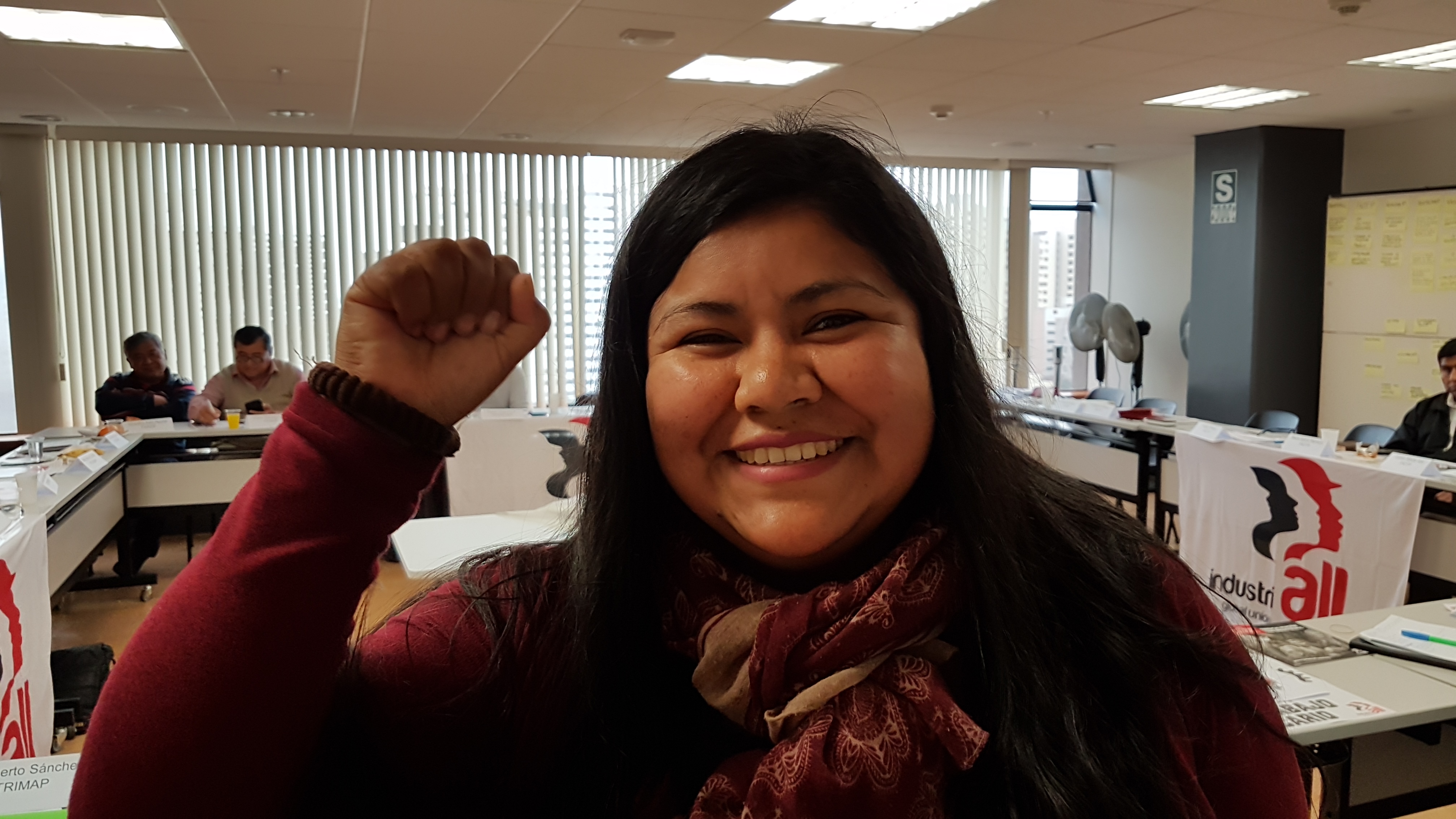 Лорена Чавера, молодежный 2 секретарь профсоюза FNTTP.