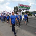 Manifestación cerca de la fábrica de acero TenarisSilcotub en Zalău (Rumanía), 5 de agosto de 2018
