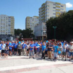 Manifestación cerca de la fábrica de acero TenarisSilcotub en Zalău (Rumanía), 5 de agosto de 2018