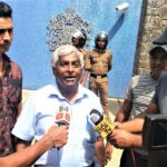 FTZ&GSEU Joint Secretary, Anton Marcus, speaks to media outside the British Embassy