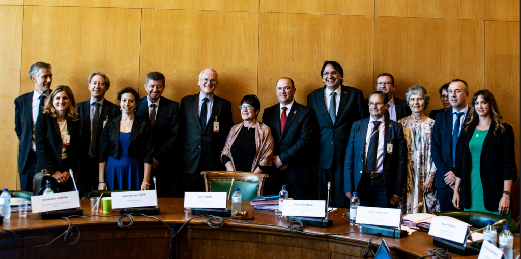The signing ceremony at the ILO in Geneva, Switzerland.