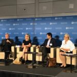 Ted Southall, LC Waikiki, Jenny Holdcroft, IndustriALL, Aleix Gonzalez, C&A y Christy Hoffman, Uni Global Union en momentos del lanzamiento del Acuerdo en la OECD en 2017.