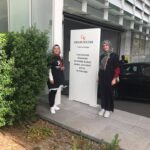 İlknur and Ayşe at the Paris office