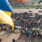 Manifestation dans la ville de  Varash