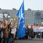 Manifestation dans la ville de  Varash