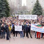 Manifestation dans la ville de Yuzhnoukrainsk