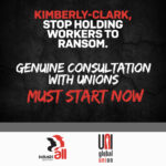 Global unions are calling on Kimberly-Clark to stop hostile relations with trade unions.