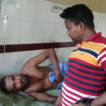 Worker injured in the fire in the Golden Iron Shipbreaking yard on 28 May 2019. 