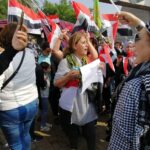 Leaders of IndustriALL affiliates join a demonstration in Baghdad