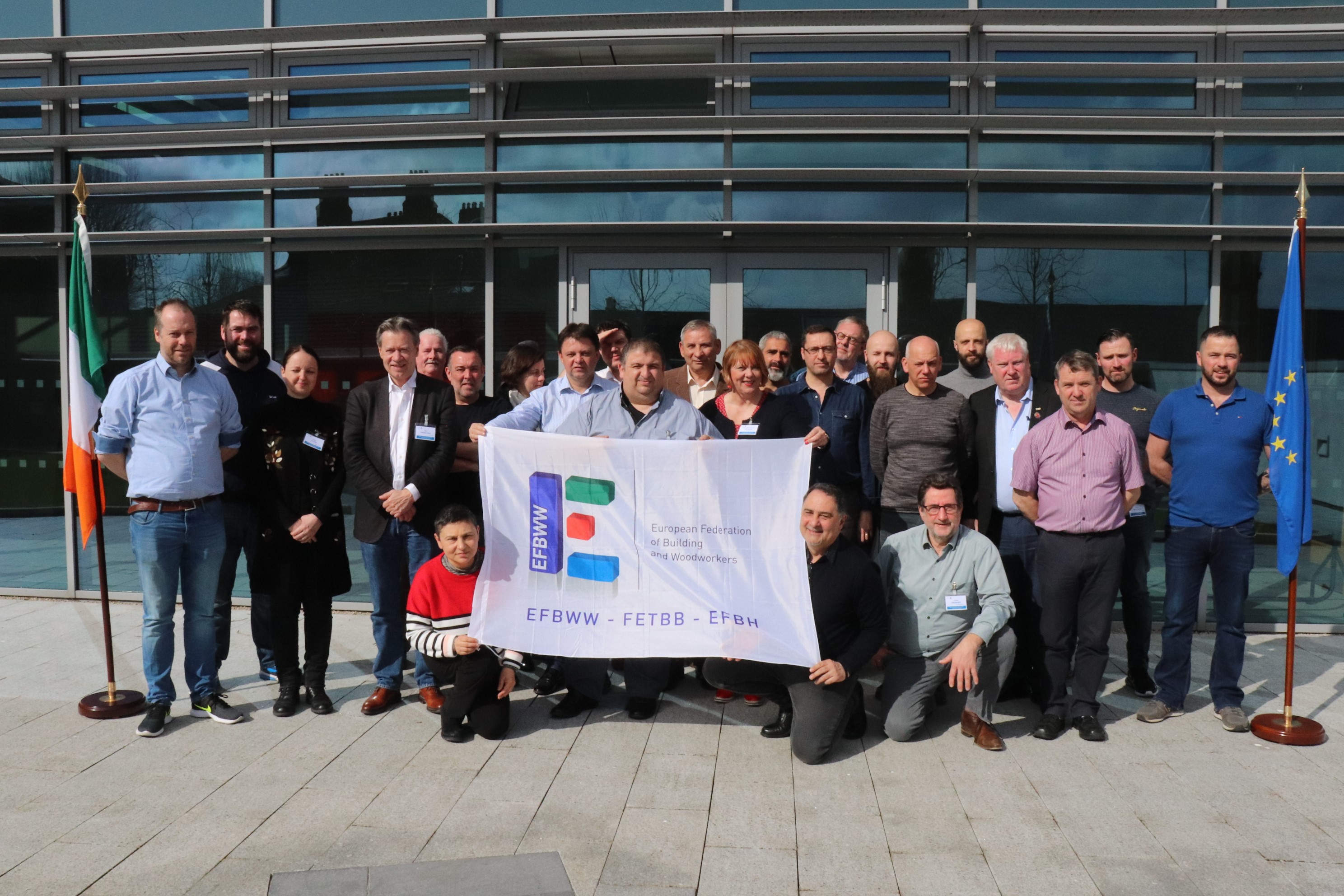 Профсоюзные делегаты CRH на встрече в Дублине, Ирландия