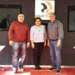 Eldar Tadzhibaev, Almabubu Zharkynbaeva and Valter Sanches during visit of Kyrgyz affiliates to head office of IndustriALL in Geneva