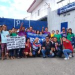 Pulido Apparel workers protest outside the factory in San Luis, Batangas in the Philippines