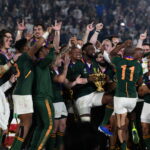 The South African rugby team celebrates. Photo: GCIS/South African Government