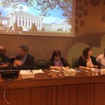 IndustriALL's energy director, Diana Junquera Curiel, at the UN Human Rights Council in Geneva, Switzerland.