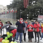 El secretario general de IndustriALL, Valter Sanches, participó en una protesta en Ginebra para reclamar la libertad para el ex presidente de Brasil, Lula da Silva