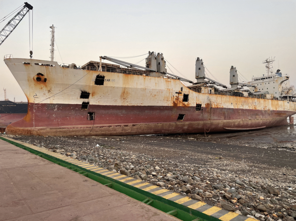 Alang shipbreaking yard, India
