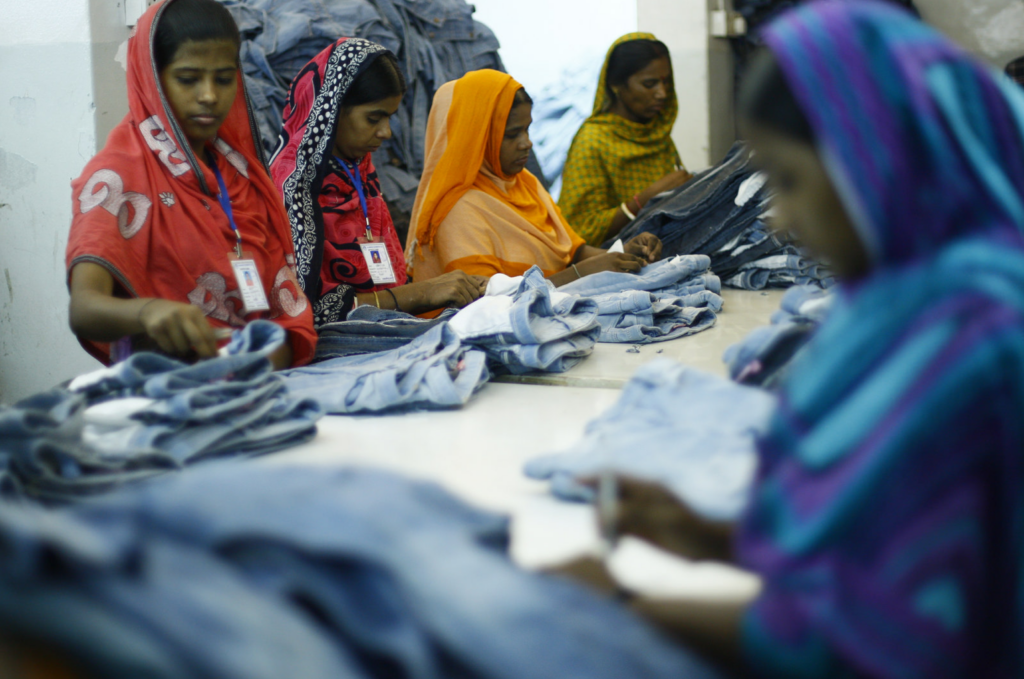Workers in a garment factory in Dhaka, Bangladesh.