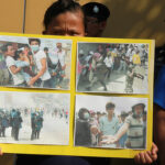 Action de solidarité devant l'ambassade du Cambodge à Bangkok