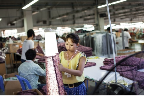 Garment worker in Cambodia. Credit Nick Axelrod/IndustriALL