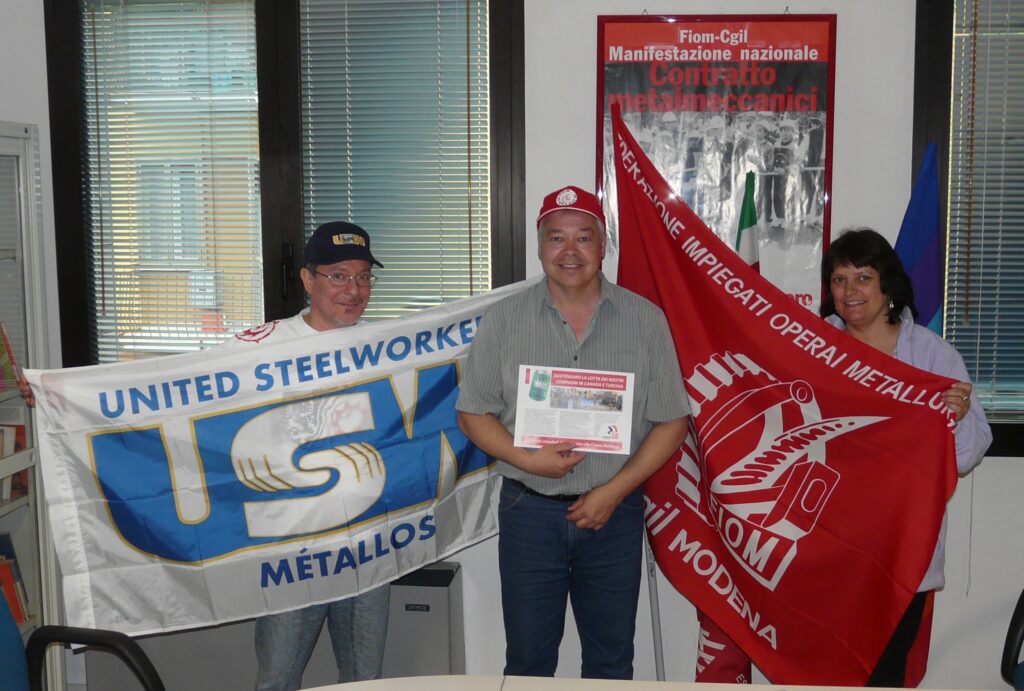 In the FIOM office, Italy