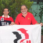 Freed Colombian trade unionist Dario Cárdenas (left) with IndustriALL's Assistant General Secretary Fernando Lopes