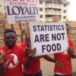 Workers are protesting against a rise in living costs and a drop in the standard of living.