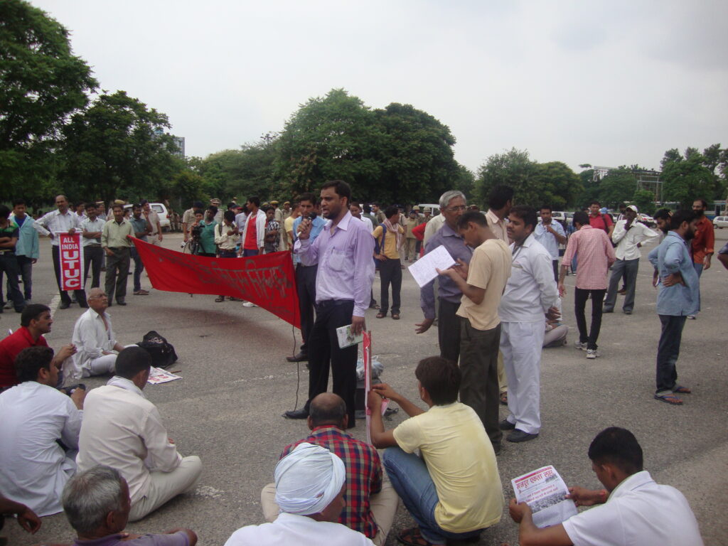 Mass rally for the jailed workers in July 2013.