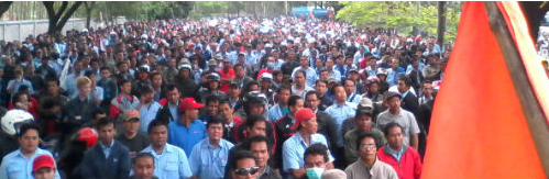 Striking paper workers